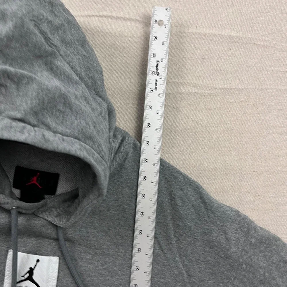 Jordan Flight Hoodie Mens XXL Gray Jumpman Patch Fleece Pullover Oversized